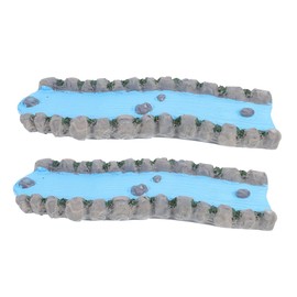 TEHAUX 2pcs Miniature Resin River Decorative Stream for Model Train Scenery Dollhouse Fairy Garden Sand Table Accessories Promotes Relaxation and Mindfulness Vibrant and Durable Design