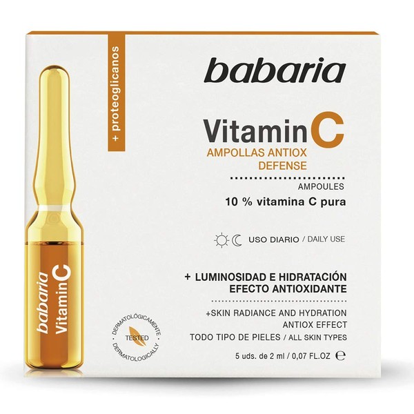 Babaria Ampollas Faciales Vitamica C, 5 Unidades de 2 Mililitros