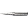 PFERD Cone Carbide Bur, Uncoated (Bright) Finish, Double Cut, Point