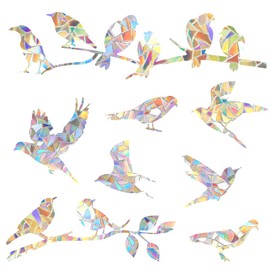 Nogeqi Pack of 40 Prism Window Stickers, Bird Protection, Window Stickers for Windows, Window Stickers, Birds for Glass Panes, Bird Strikes, Protects Against Glass Collisions, Bird Style