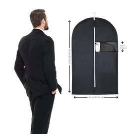ximrirals 5 Pack Garment Bags for Hanging Clothes, 40 Inch Suit Bags with Zipper and Clear Window for Travel and Clothes Storage, Breathable Garment Covers for Suits Coats Uniforms Shirts