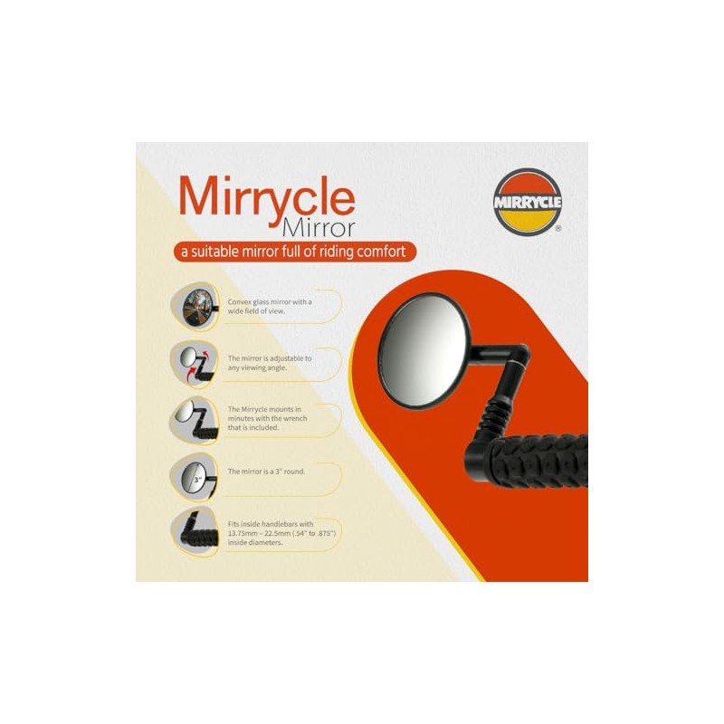 Espejo para montar en manubrio de bicicleta de montaña MTB