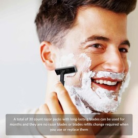 Pack of 30 Disposable Razors, Safety Razors for Men, Safety Razor, Safety Razor, Disposable Razor in Blue, Disposable Razor, Single Edge Razor, Black