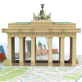 MOKIO MOKIO® Pop-Up Karte – Brandenburger Tor in Berlin – 3D Geburtstagskarte für einen Berlin Urlaub, Berlin Grußkarte zum Geburtstag