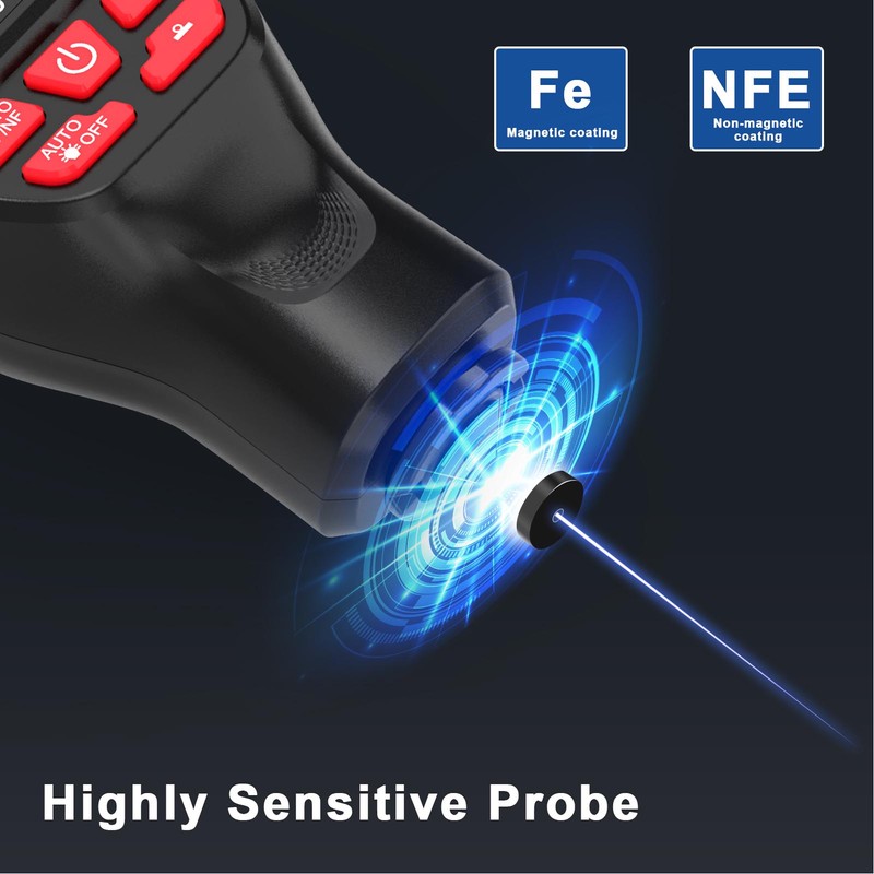 Coating Thickness Gauge High Accuracy Digital Thickness Measuring Tool for