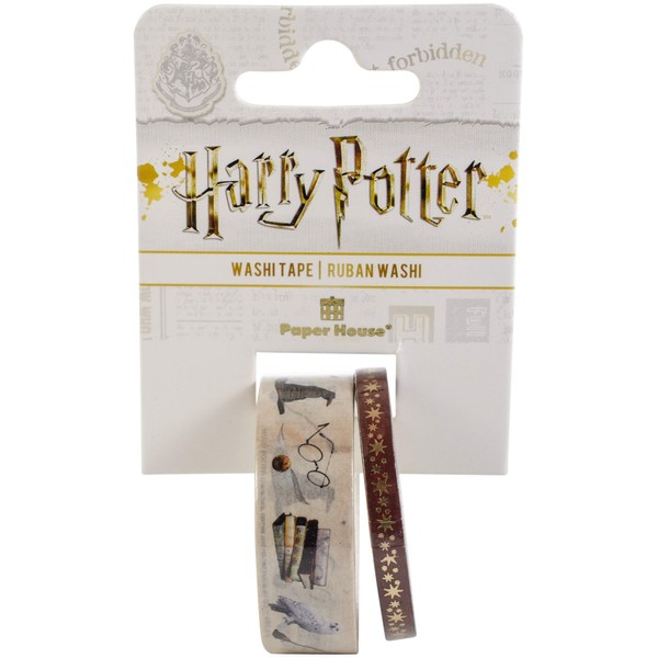 Paper House Productions Harry Potter Icons Set of 2 Foil Accent Washi Tape Rolls for Scrapbooking and Crafts