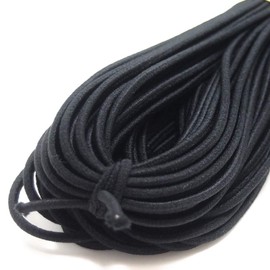 [Machida Siten] Wooly Color Rubber (Thickness Approx. 0.1 inch (3 mm), 12.8 ft (30 m), Round Rubber/Handicraft/Hair Accessories/Handmade (1 Black)