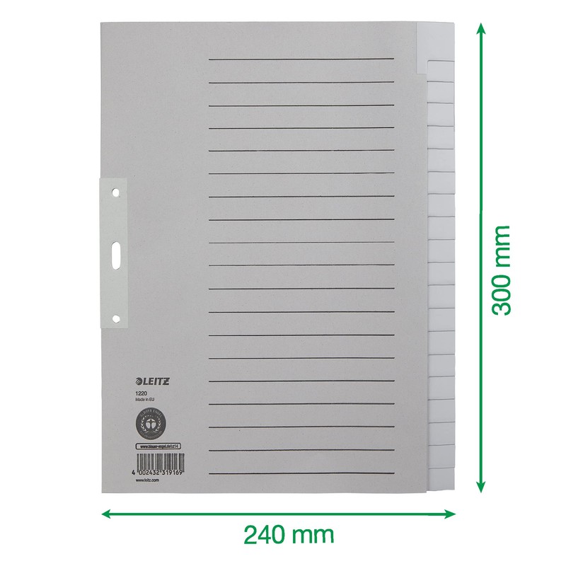 Leitz 12003085 Index Sheets Blank A4 Paper 20 Sheets Pack