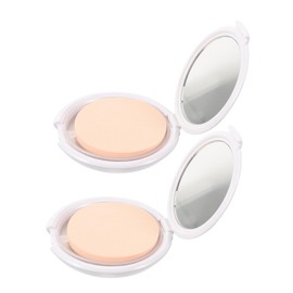 WOONEKY 2pcs Refillable Cushion Puff Box Portable Make-up Powder Container for Loose Powder Cream Storage Compact Built Puff for Go Use