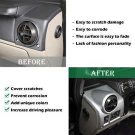 PIUGILH Fit for Hummer H2 2003-2007 Car Dashboard Side Air Vent Cover Frame Decor,Central Side Dashboard Air Vent AC Outlet Cover Car Interior (Silver)