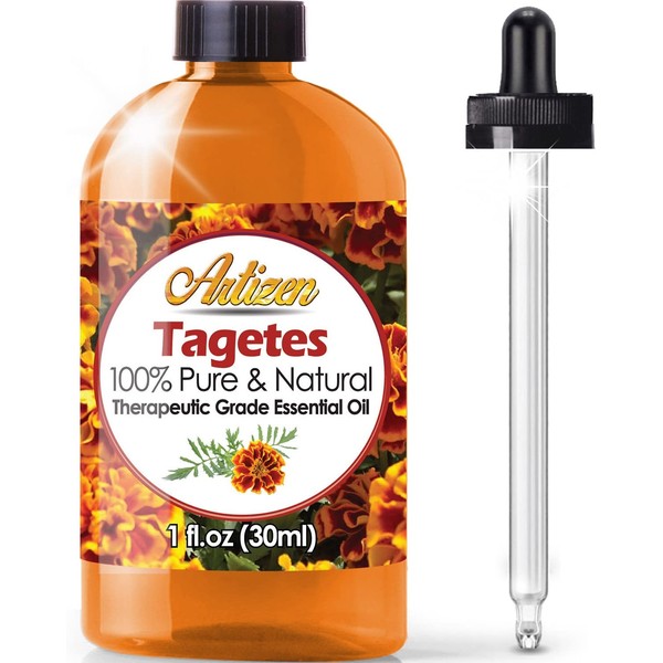 Artizen Tagetes Essential Oil (100% Pure & Natural - UNDILUTED) Therapeutic Grade - Huge 1oz Bottle - Perfect for Aromatherapy, Relaxation, Skin Therapy & More!
