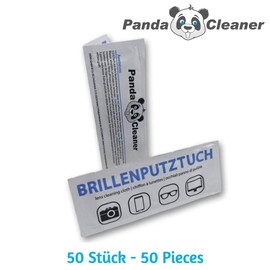 PandaCleaner Glasses Cleaning Cloths Wet Alcohol - Premium Glasses Cleaning Wipes 50/100/200 Pieces - Streak Remover (Pack of 50)