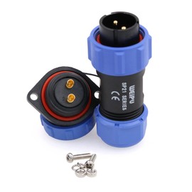 Eonvic Weipu SP21 2-12 Pin Male Plug Female Socket Flange Waterproof IP68 Connector Cable Industrial Circular Solar Electrical Connector (2Pin)