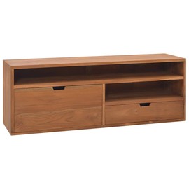 vidaXL Solid Teak Wood TV Stand - Scandinavian Inspired Design with Large and Small Drawers for Ample Storage - Brown Color, 43.3"x11.8"x15.7" Size