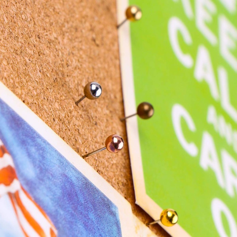 Yalis Push Pins Map Tacks 1/8-Inch Metallic Color Beads Head