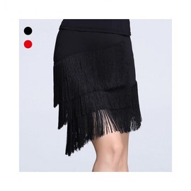 LuminaD Fly Skirt Latin Dance Sports Practice Skirt Color: Red / Size: XXL