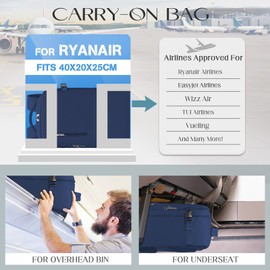 Xkdoai Cabin Bags 40x20x25 for Ryanair, Small Underseat Carry On Travel Backpack Casual Hand Luggage Flight Loptop Bags for Women Men Cabin Size Rucksack