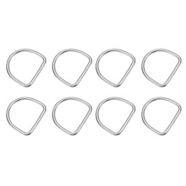 PATIKIL 2.4" Metal D-Rings, 8 Pcs 304 Stainless Steel D Ring Welded Solid Dee Rings DIY Accessories for Belts Sewing Dog Collars Webbing Straps, 5x50mm