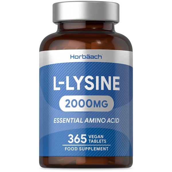 L Lisina Integratore 2000 mg | 365 compresse vegane | Integratore di Lysine con aminoacidi essenziali | di Horbach