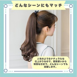 ideastore Ponytail Wig, Extension, Long Hair Extension, Natural Hair Extension, Length 17.7 inches (45 cm) (Dark Brown)