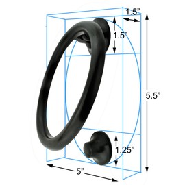 Renovators Supply Manufacturing Door Knockers for Front Door 5.5 in. Round Dark Oil Rubbed Bronze Finish Solid Brass Door Knocker with Mounting Hardware