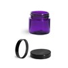 MagnaKoys® 1 oz Purple PET straight sided jars with black
