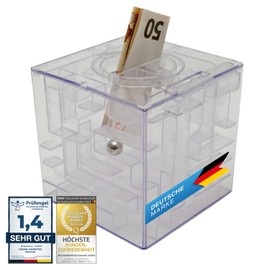 With 3D Ball Labyrinth Puzzle Toys Piggy Bank Money Box For Cash Gifts Geocaching