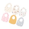 6pcs Infant Bibs U Shaped Snap Button Closure Cotton Waterproof
