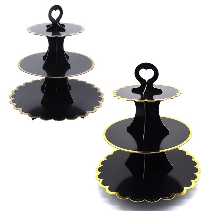 Tumtanm 3-Tier Cardboard Cupcake Stand, Disposable Cupcake Display Tower Stand