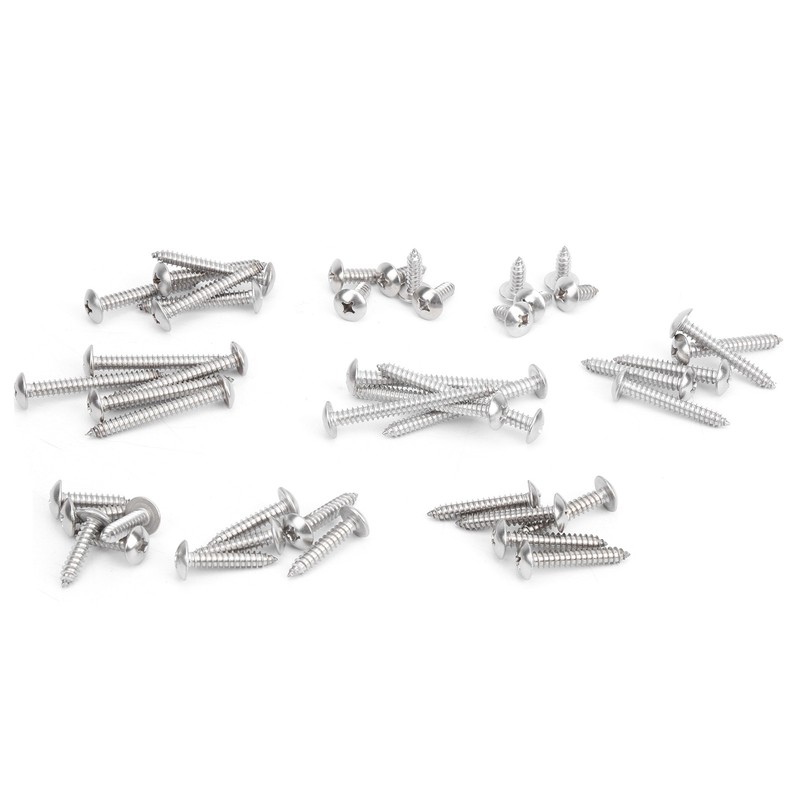 45Pcs SelfTapping Screw Set Cross Oval Head 304 Stainless Steel