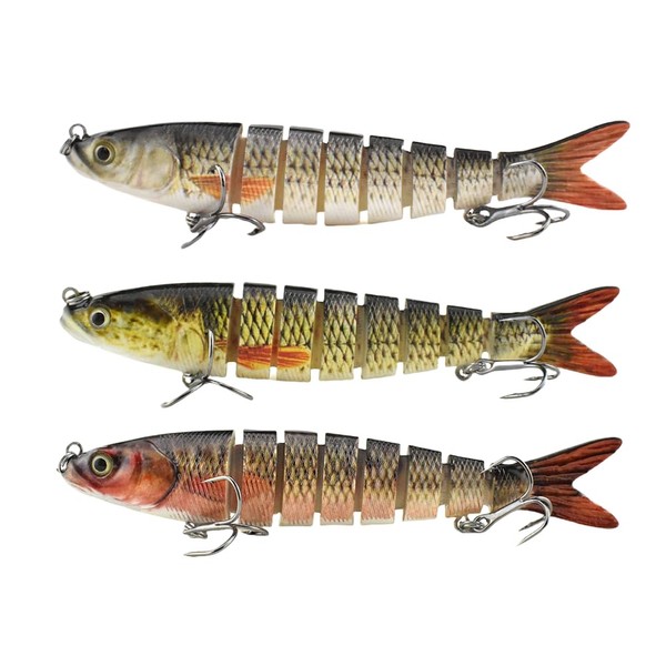 UOZAZE Floating Swimbait, Glide Bait for bass, Herring Lifelike Jointed