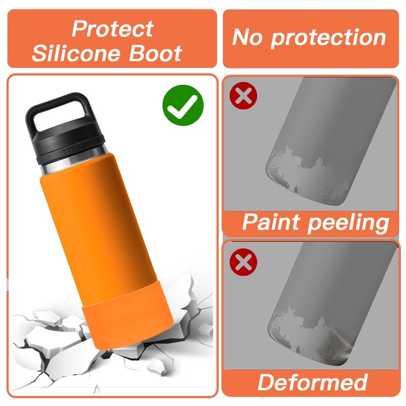 UWSTE 2Pcs Silicone Boot for YETI Rambler 26oz Bottle, Anti-Slip