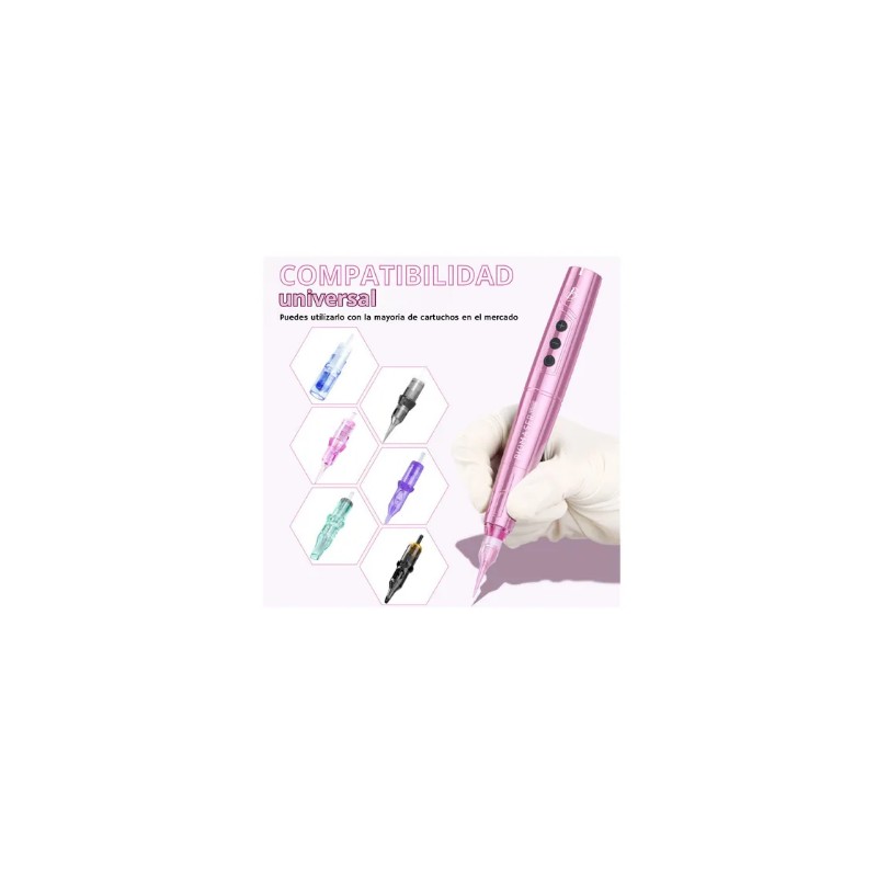 Máquina Pen Inalámbrica Micropigmentación Biomaser Tp006 Rosa