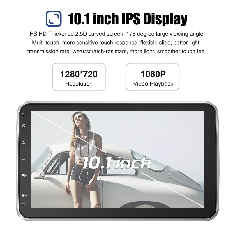 ESSGOO Single DIN 10" Carplay Car Stereo Radio Android 14