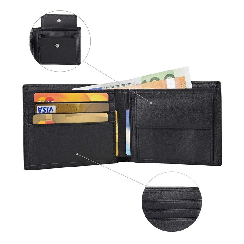 Nestron Men's Genuine Leather Wallet with RFID Protection Black