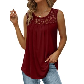 Tunic Tops to Wear with Leggings Summer Casual Loose Fit Tank Top for Women Burgundy XL