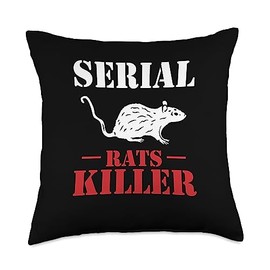Exterminator Design Pest Fighter Serial Rats Killer Exterminator Pest Control Throw Pillow, 18x18, Multicolor
