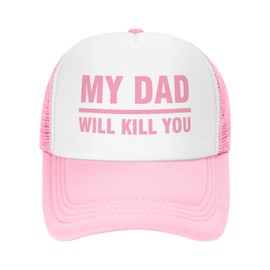 My dad Will Kill You Hat for Men Fashion Washed Distressed Baseball Cap Light Grey