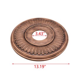 MY MIRONEY Bronze Tone PU Ceiling Medallion Decorative Ceiling Fan Medallion Home Lighting Ceiling Cover Plate, 13 1/5" OD x 3 3/7" ID