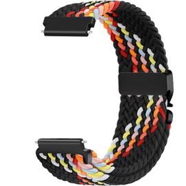 Issinlky 18 mm, 20 mm, 22 mm, nylon braided bracelet, quick release replacement elastic bracelet for women and men, 22 mm