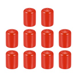DMiotech 10pcs 15mm ID Red Rubber End Cap Bolt Protector Screw Protector Cover for Screw Bolts Furniture Pipe