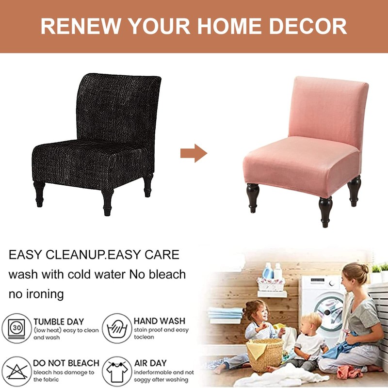 Eco-Ancheng - Funda para silla sin brazos, lavable, funda extraíble
