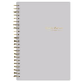 Blue Sky Undated Planner Calendar, 5” x 8” Weekly View Organizer, Twin-Wire Binding, Flexible Cover, Blank Notes Pages for Goal-Setting and Productivity (Gray, 5" x 8")