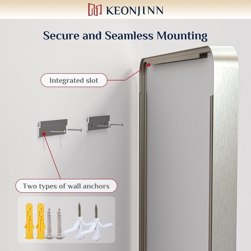 Keonjinn 22 x 30 Brushed Nickel Bathroom Mirrors for Over