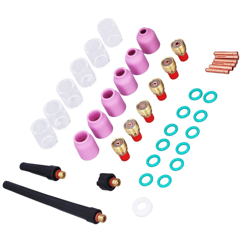 40Pcs TIG Welding Torch Accessories Kit Collet Alumina Nozzle Gas