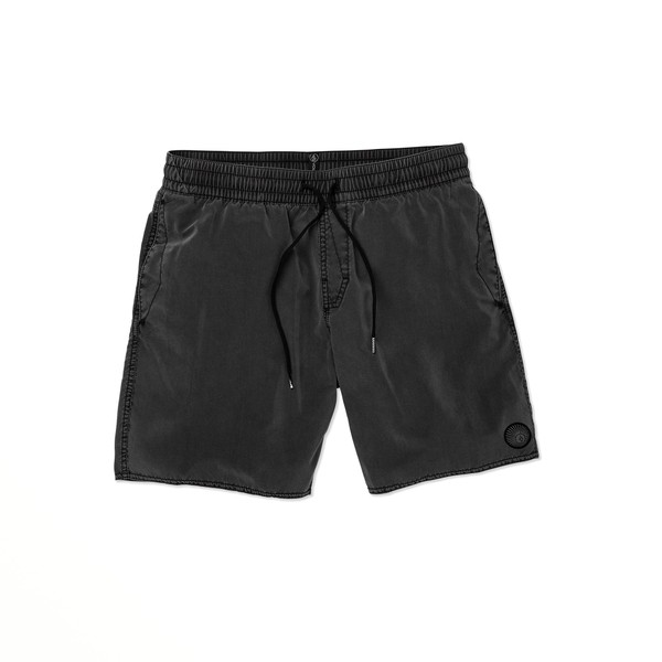 Volcom Men's Standard 17-inch Elastic Waist Surf Swim Trunks, Black,