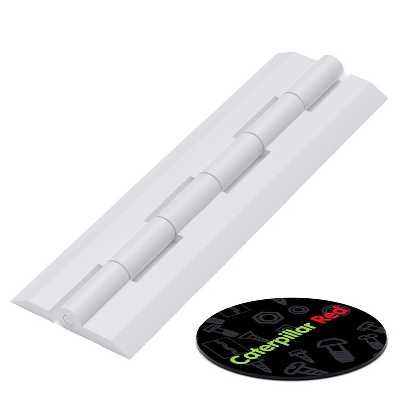 Caterpillar Red 3 x Acrylic Hinge 200mm WHITE, Continous Acrylic