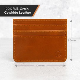 Casemade Real Leather Card Holder Slim Wallet Leather Minimalist Wallet with RFID Protection (Tan)