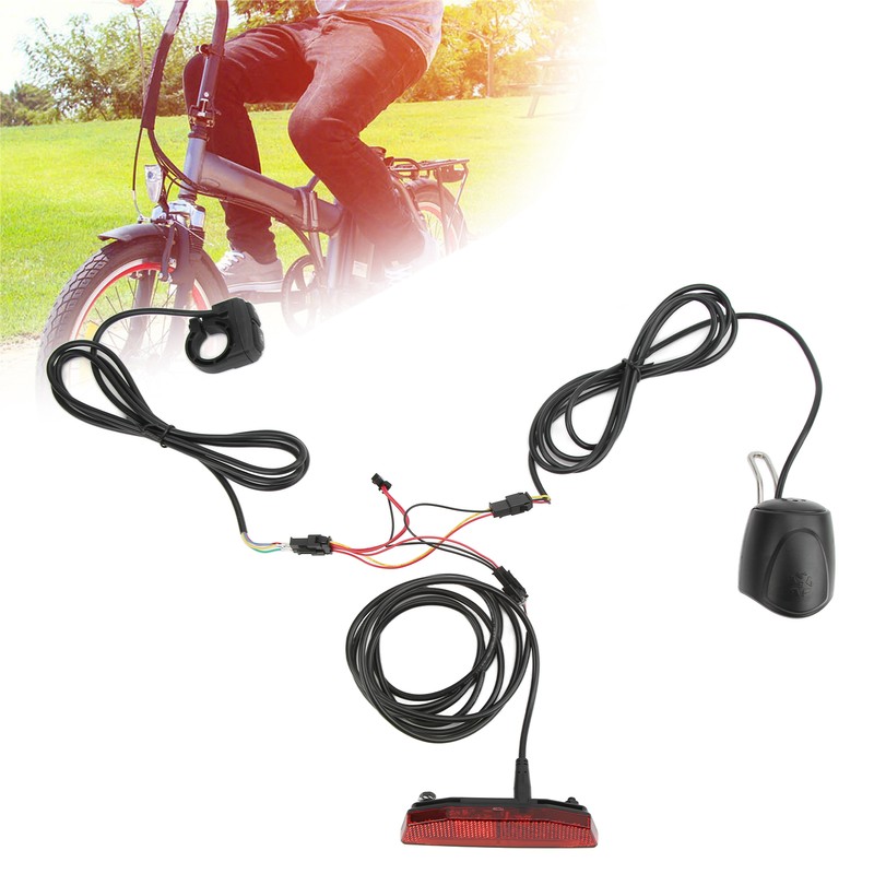 Electric Bike Headlight Tail Light Sets Double Switch ABS 4