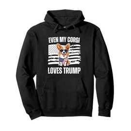 Even My Welsh Corgi Loves Trump Dogs Republican Vance Vote Pullover Hoodie